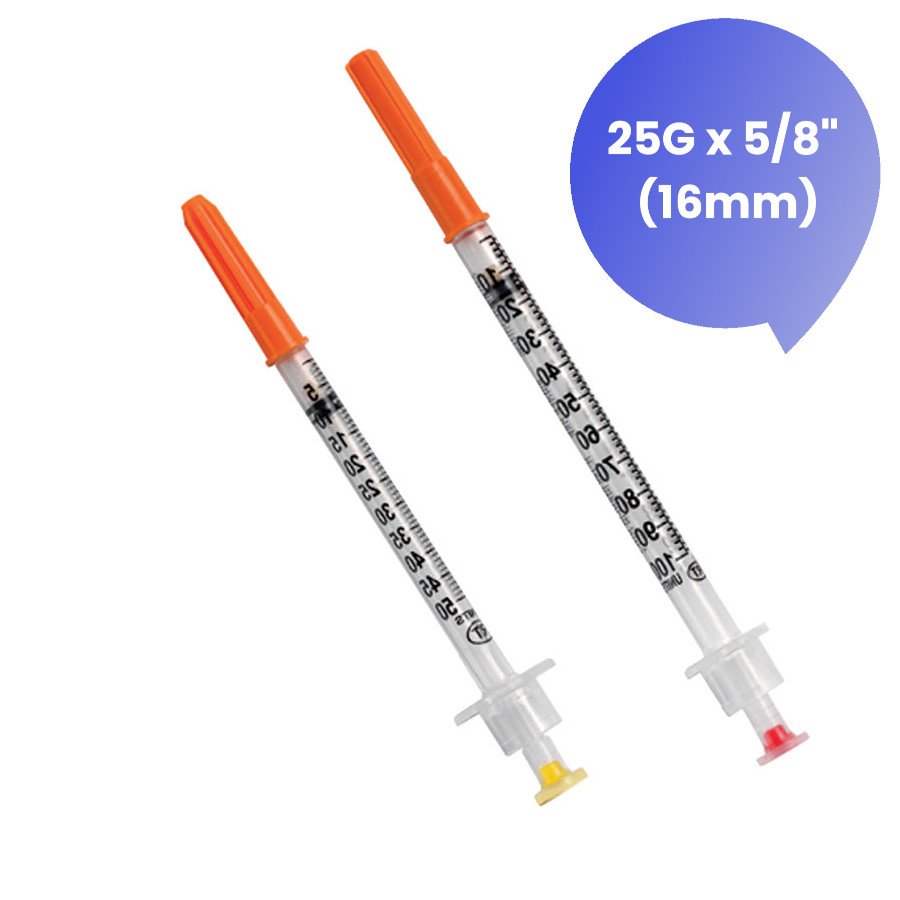 1 ml/cc luer slip tuberculin syringe w/needle 25x 5/8 3 ct